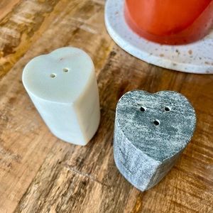 Pottery Barn Marble Heart Salt and Pepper Shakers